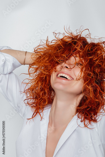 Portrait of a beautiful red-haired girl