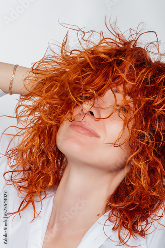Portrait of a beautiful red-haired girl