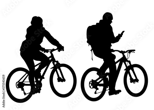 Sport people whit bike on white background