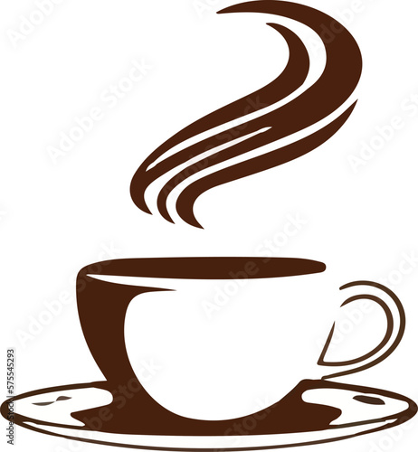 Steaming Cup of Coffee on White Background - Vector Illustration