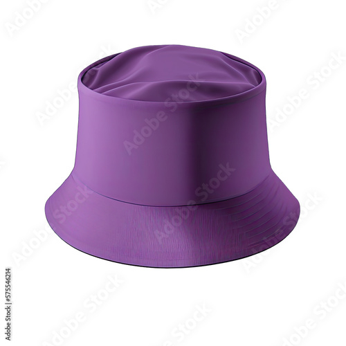Bucket hat isolated, mockup template. Purple bucket hat. Design template. Mock-up for branding and advertise isolated on transparent background. 