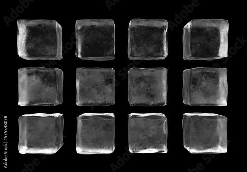 Ice cubes, black background ice cubes
