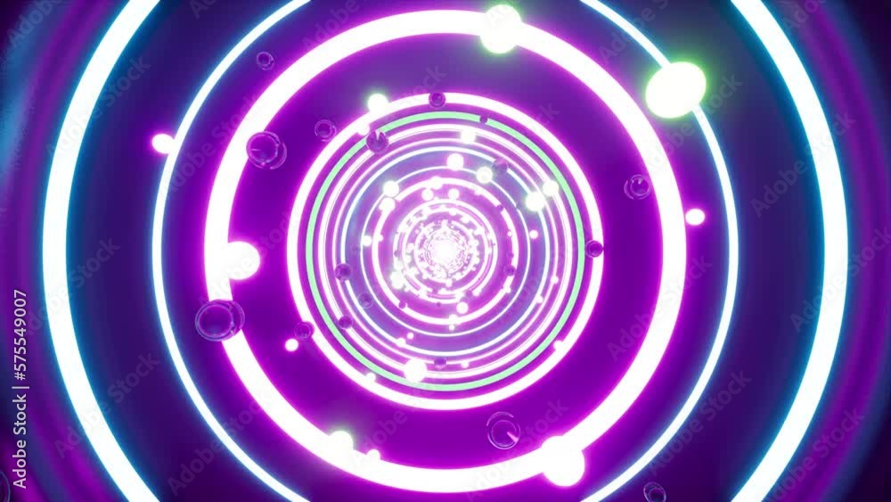 Flashing Neon Light Striped Circle VJ Loop Background Flashing Neon Light Striped Circle VJ Loop Background