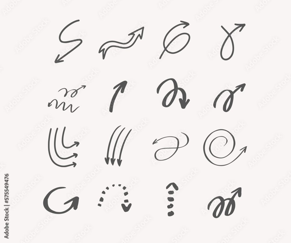 Arrow Symbol Set hand-drawn element doodle Arrow Symbol Set hand-drawn element doodle