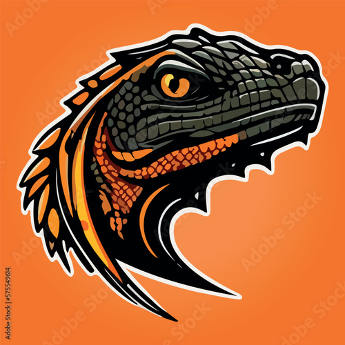 Monitor lizard face mascot esport logo vector illustration