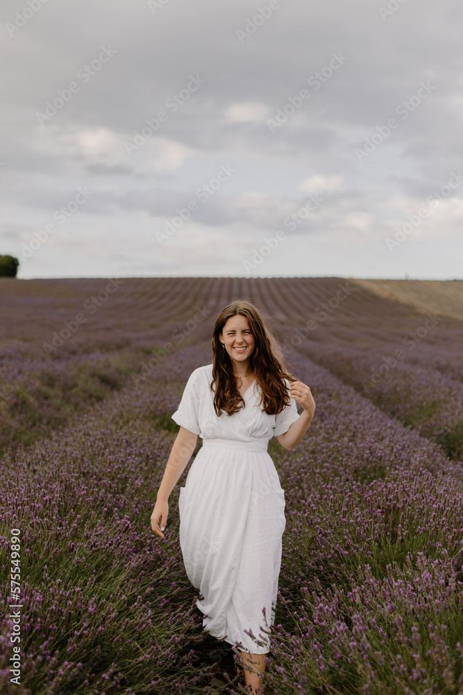 Walking through the fields of an English lavender field Walking through the fields of an English lavender field