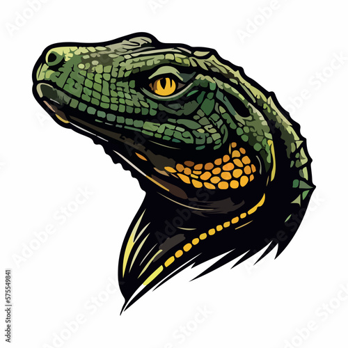 Monitor lizard face mascot esport logo vector illustration