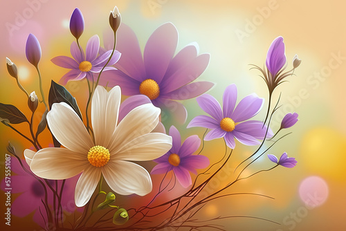 Flowers background, Illustration, Generative ai
