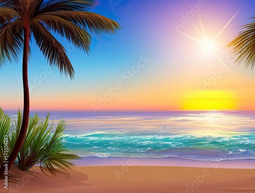 Glorious Sunset at a Beach Paradise
