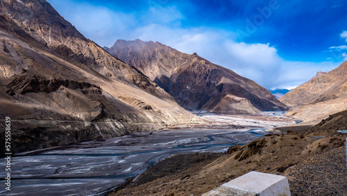 landscape with snow and mountains