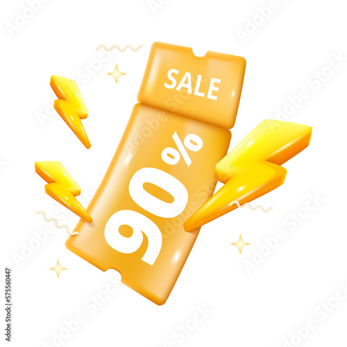3d tags and ligthning with discount off 90 percent.