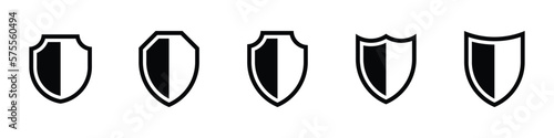 Canvastavla Black shields icon set