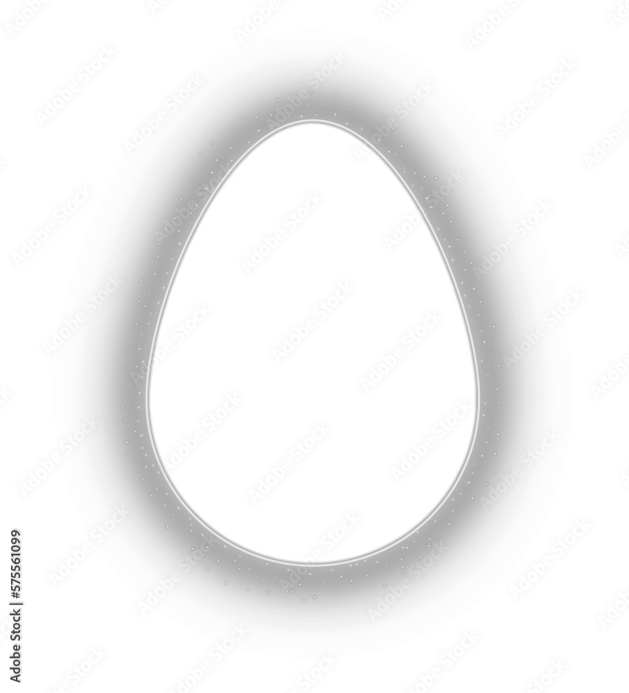 white glowing egg shape frame white glowing egg shape frame