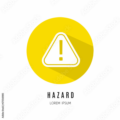 Hazard logo. Illustration of hazard in flat. Stock vector.
