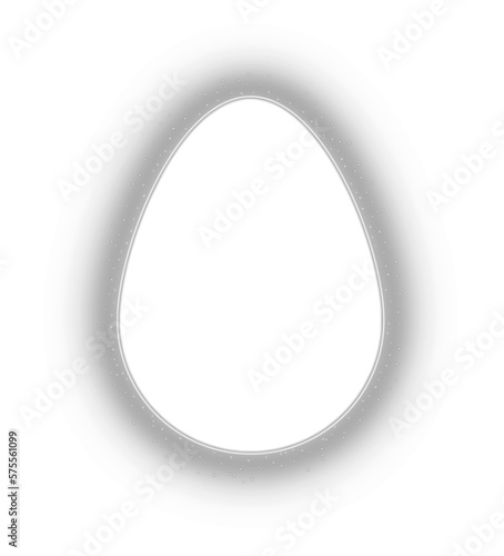 white glowing egg shape frame 