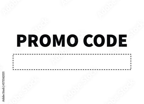 Black promo code with cut out frame