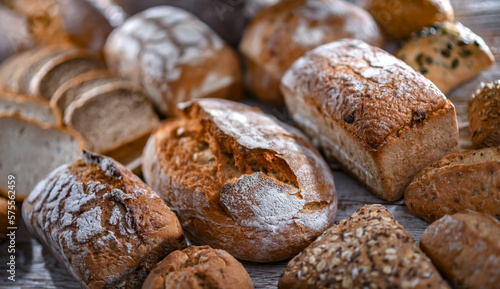 Wallpaper Mural Assorted bakery products including loaves of bread and rolls Torontodigital.ca