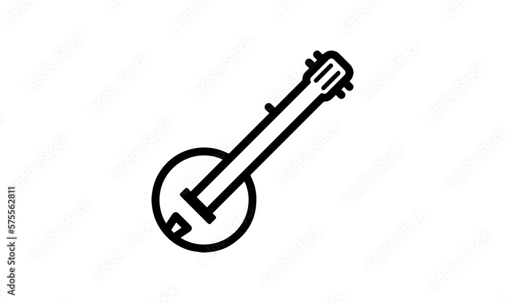 banjo vector icon outline style string instrument black on white background eps8 banjo vector icon outline style string instrument black on white background eps8
