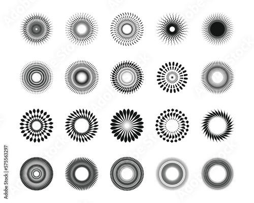 Foto Radial lines in geometric round form