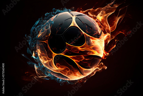Basketball ball in flame. Conceptual illustration of  champion goal  powerful game  exploding sport. Sport ball in fire.