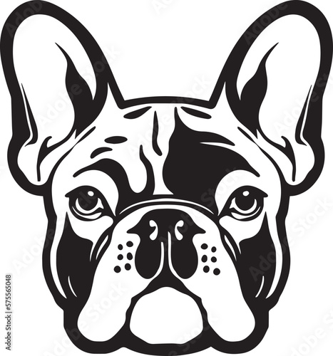 French bulldog face isolated on a white background, SVG, Vector, Illustration.