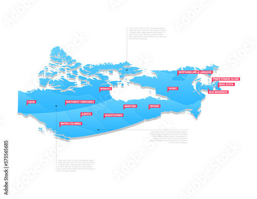 Canada Regions Map Vector Illustration