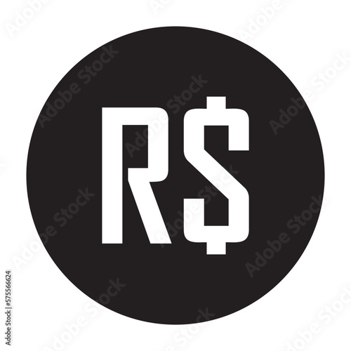 Brazilian real, coin, currency icon