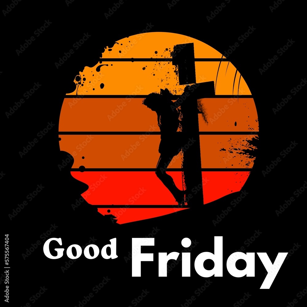 Passion Of Jesus Christ - Good Friday vector illustration for a christian religious event with a 