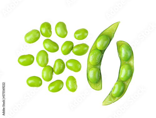 Green soy beans on transparent png