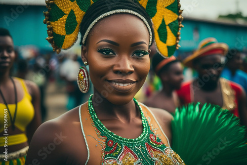 Generative AI. Woman at Calabar carnival