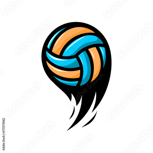 volleyball sport logo vector design on white background