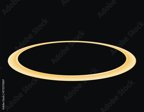 Golden bright halo. Yellow disc for decorating holiness and elemental magic