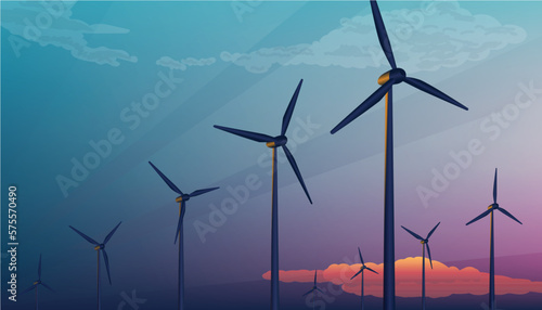 wind turbines farm