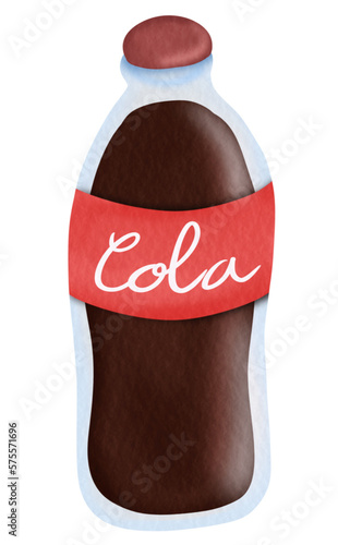 bottle of cola watercolor