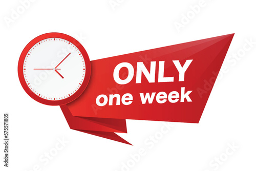 Business red banner only one week