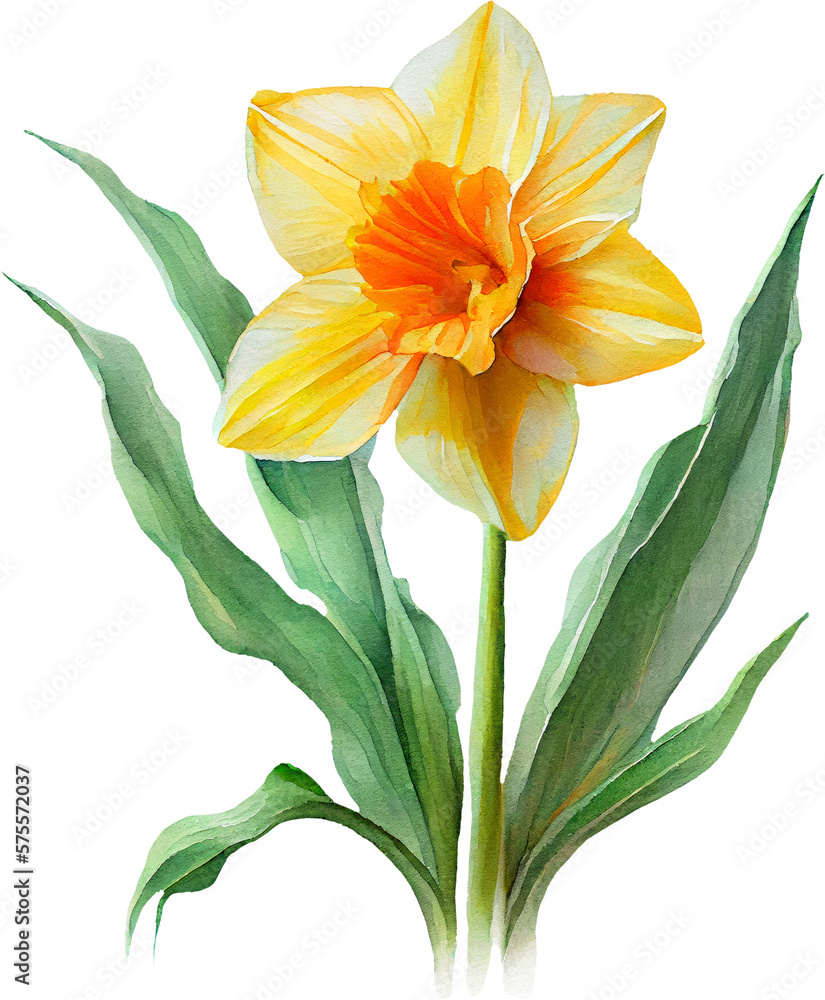 Fototapeta premium daffodil transparent background - Generative AI