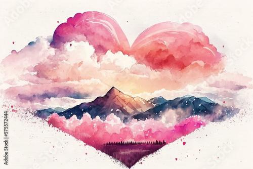 abstract watercolor heart background
