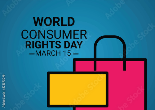 A vector Illustration World Consumer Rights Day. 15 March. Background with shopping bag.