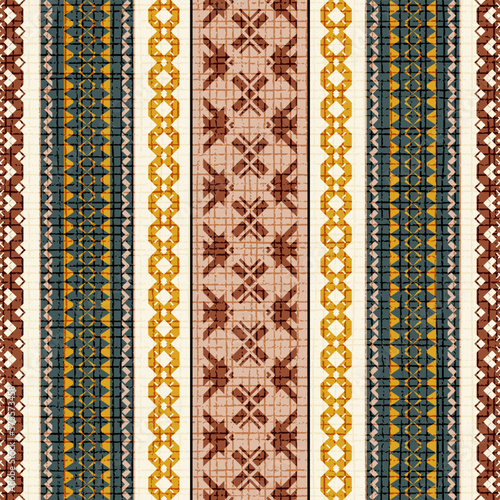 Seamless geometric pattern  ethnic background  vector design