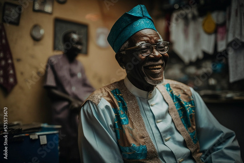 Generative AI. Smiling Yoruba Man © Malik Afegbua