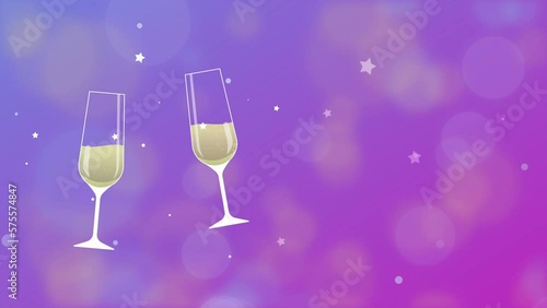 Festive background with glasses of champagne
