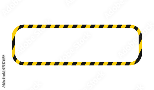 Rectangular frame with yellow black stripes
