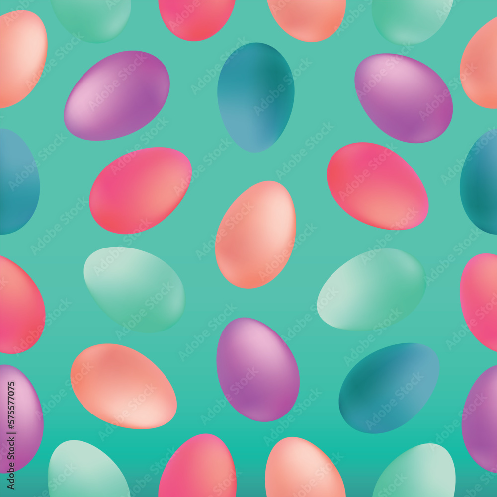 Seamless pattern of eggs. Colorful colorful egg icons for decorating Easter holidays. Vector illustration