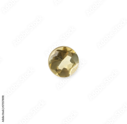 Beautiful gemstone for jewelry on white background, top view