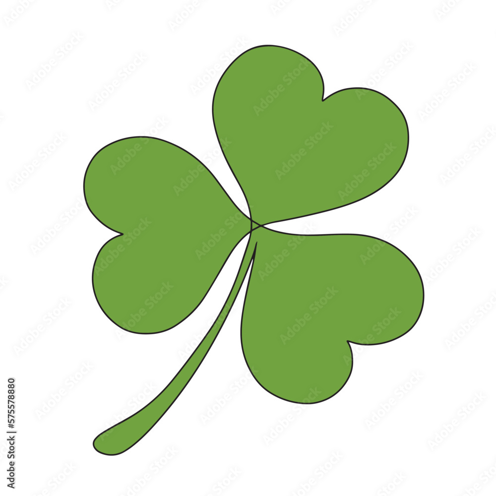 Green clover leaf. Vector illustration on a white background