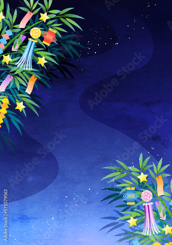 七夕祭りのベクターイラスト背景
