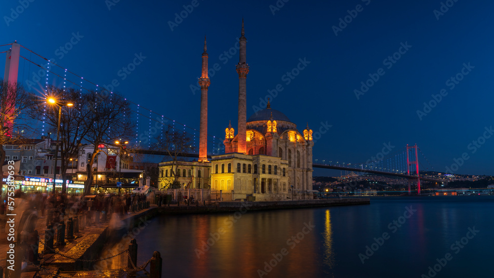 Istanbul Ortaköy Mosque during blue hour