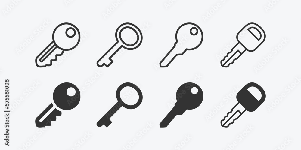 Key vector icon set. Lock key icon symbol. Key vector illustration on isolated background. Key sign for your design Key vector icon set. Lock key icon symbol. Key vector illustration on isolated background. Key sign for your design