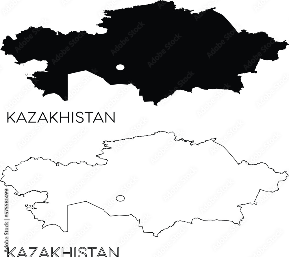 Kazakhstan map silhouette