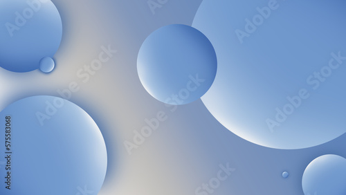 Abstract liquid fluid circles hologram color background. 3D sphere shape light blue. Creative minimal buble trendy gradient template for cover brochure, flyer, poster, banner web. illustration